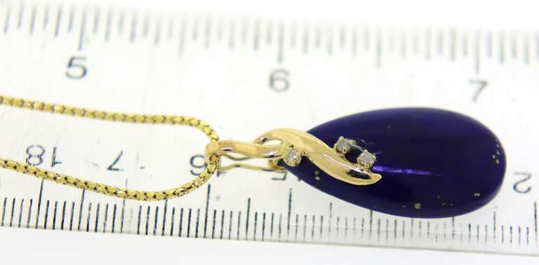 Gorgeous Lapis and Diamond Enhancer on Chain
