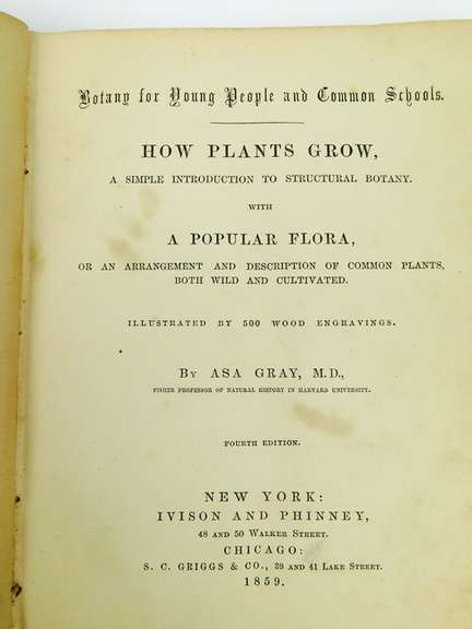 1859 How Plants Grow Antique Botany Book