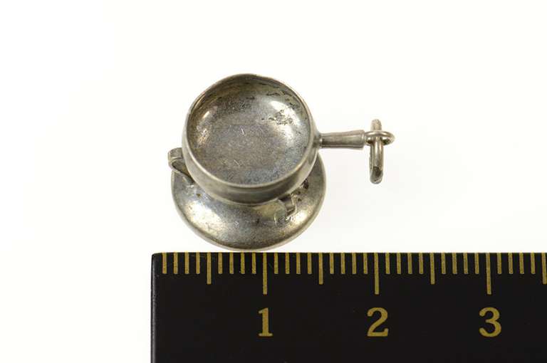 Silver 3D Pot Cooking Motif Kitchen Cook Chef Charm/Pendant