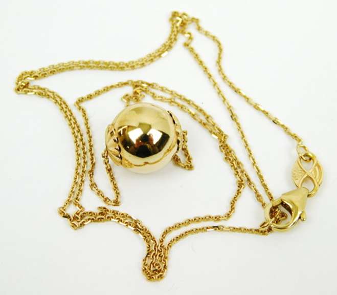 14K Italian Large Bead Necklace