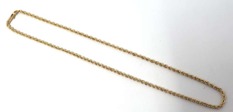 Popular Yellow Gold Rope Chain Necklace