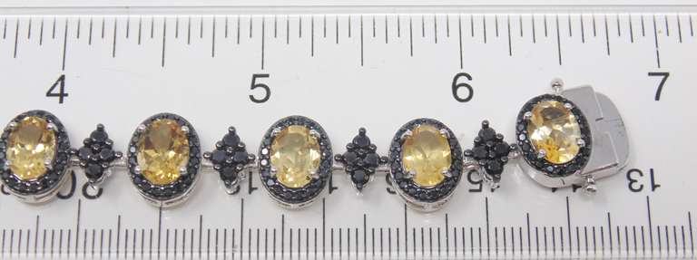 Stainless Steel Citrine Tennis Bracelet