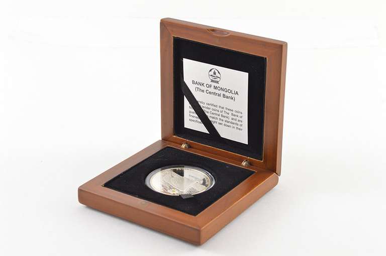 2006 Mongolia 500 Tugrik - The Swan - 25 Grams .925 Silver Proof - Box