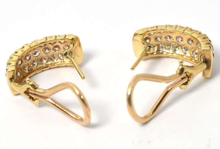 Glitzy 1.1CTW Diamond Earrings in 14KT Yellow Gold