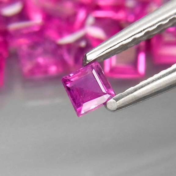 Premium 4.53ct 40 piece princess cut Ruby set