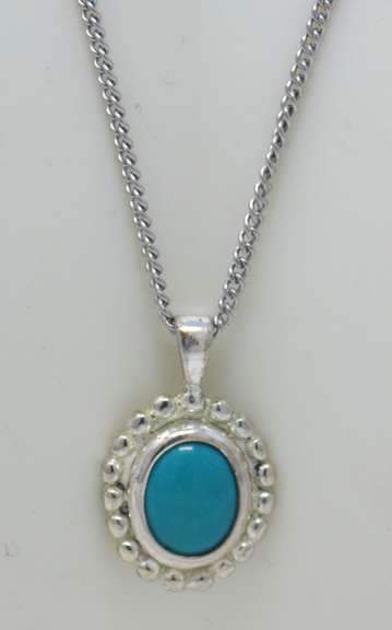 Sterling Silver Turquise Pendant on Chain