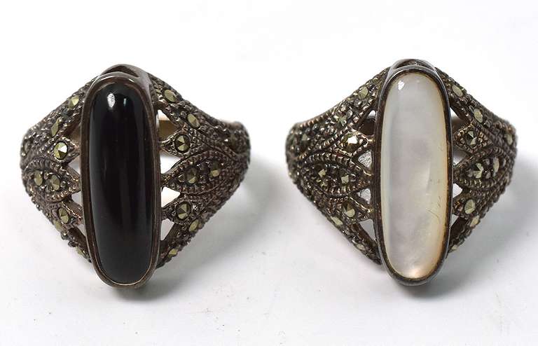 Set of 2 Sterling Silver Rings Both Size 7