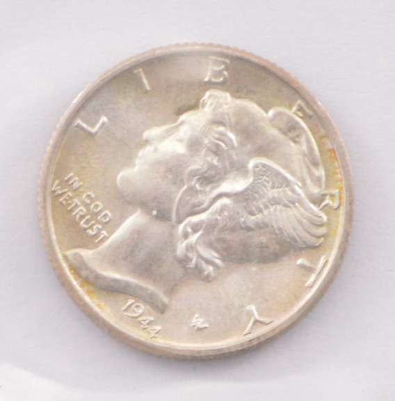 1944-S Mercury Silver Dime - Fully Struck Crossbands