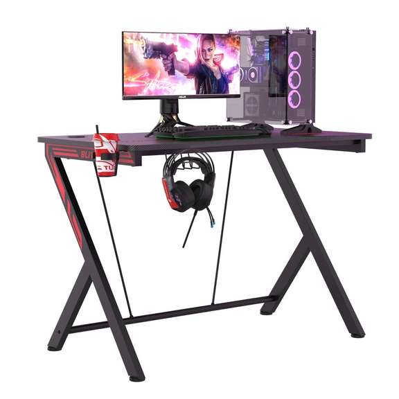 Gaming Desk 43 inch with Cup Holder Headphone