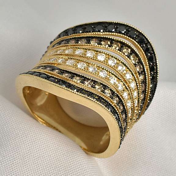 Dazzling Multi-Color Diamond Ring in 14K YG