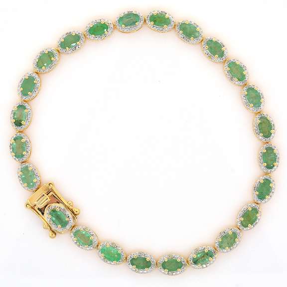 Vivacious Emerald & Diamond Bracelet in Vermeil