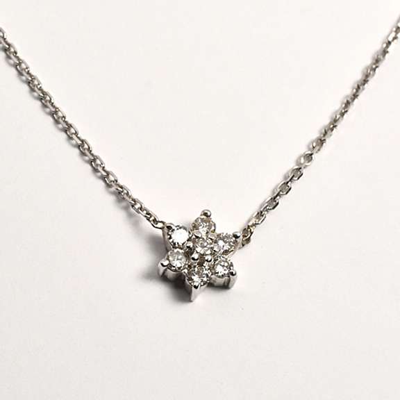 Pretty Diamond Cluster Necklace in 14K WG