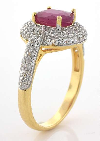 Charming Star Ruby & Topaz Ring in Vermeil