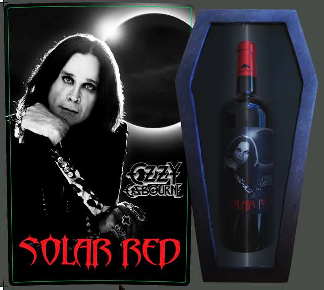 Ozzy Osbourne Autographed LP Display with Wine in Coffin