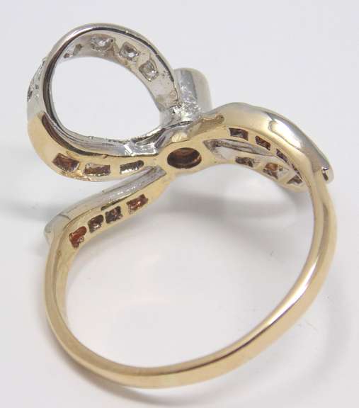 Formal Yellow Gold Diamond Bow Ring