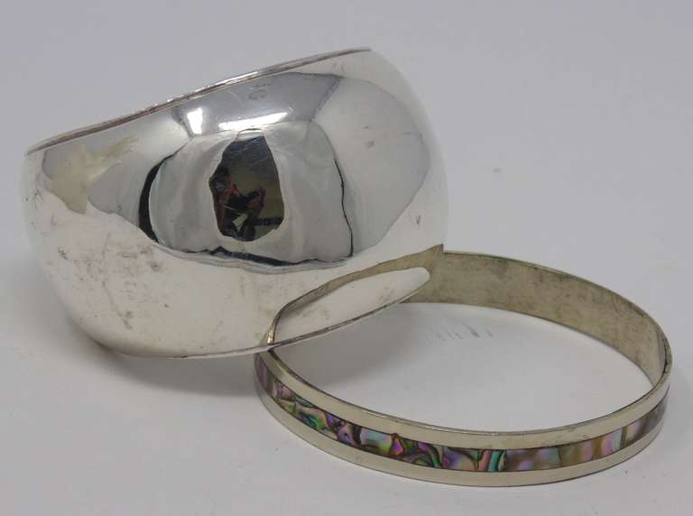 Vintage Sterling Silver Set of 2 Cuff Bracelets