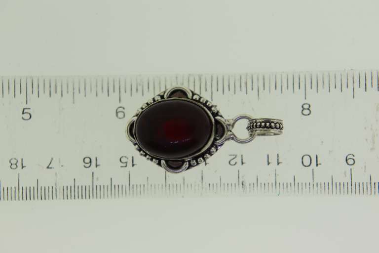 Silver-Tone Color Stone Pendant