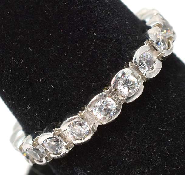 Sparkling CZ Eternity Ring in Sterling Silver