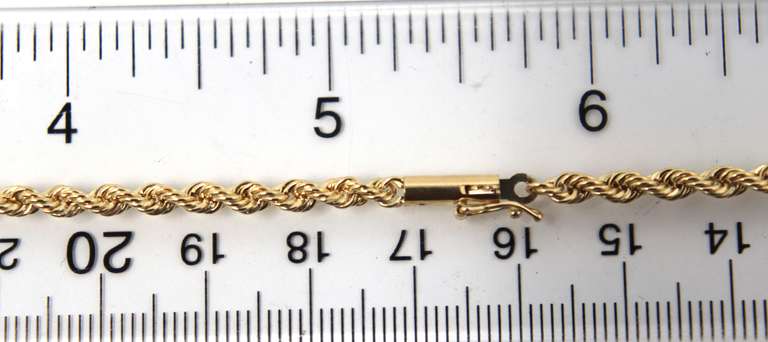 Popular Yellow Gold Rope Chain Necklace