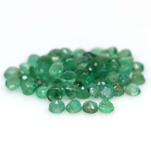 Rich green unheated 6.27ct 3mm Emerald set