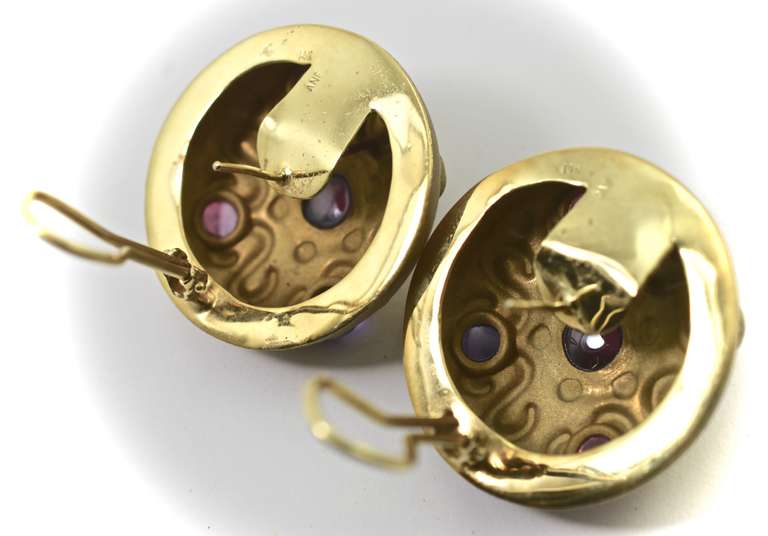 Artsy 14K Button-Style Amethyst Earrings