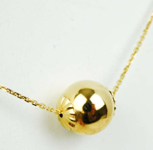 14K Italian Large Bead Necklace