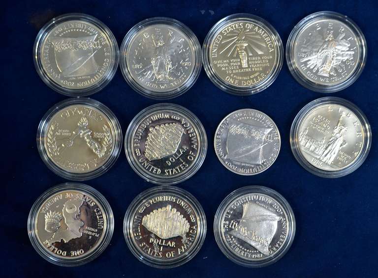 Lot of 11 Commemorative Silver Dollars