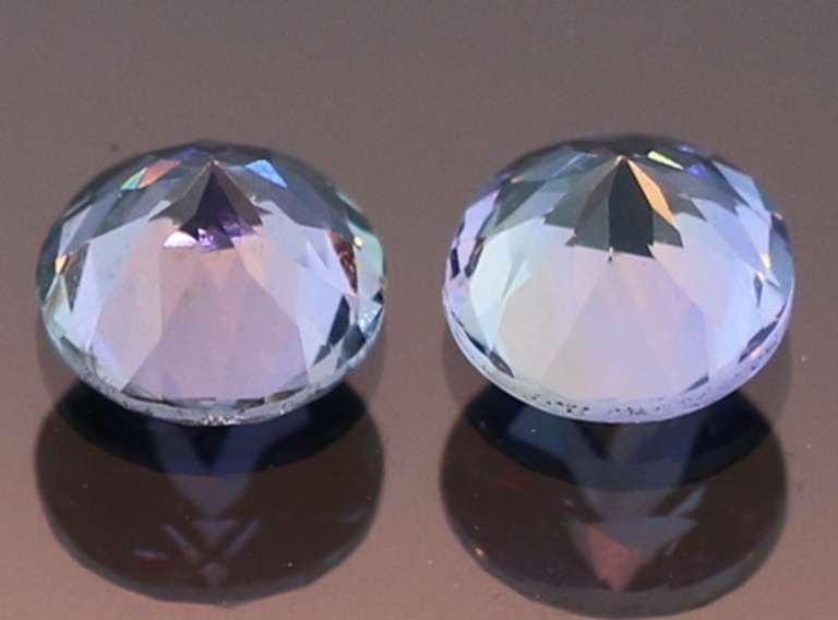 Glittering 1.54ct pair of silvery blue Tanzanite