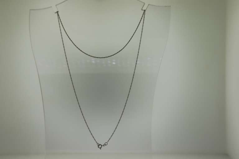 14KT White Gold Ball Pendant With Chain