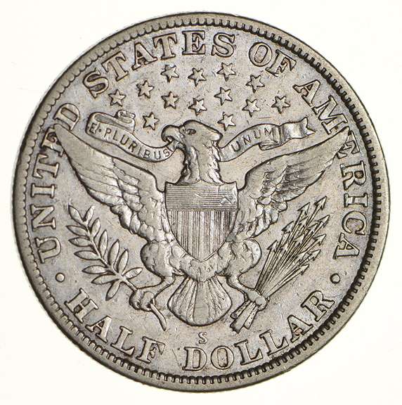 1915-S Barber Half Dollar - Circulated