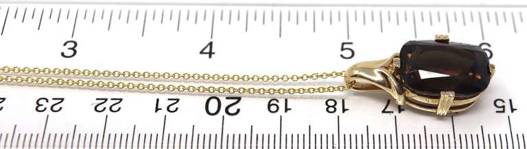 Fabulous 14kt YG Smokey Quartz Necklace