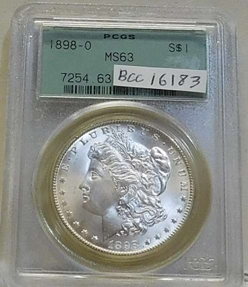 1898-O Morgan Dol PCGS MS-63