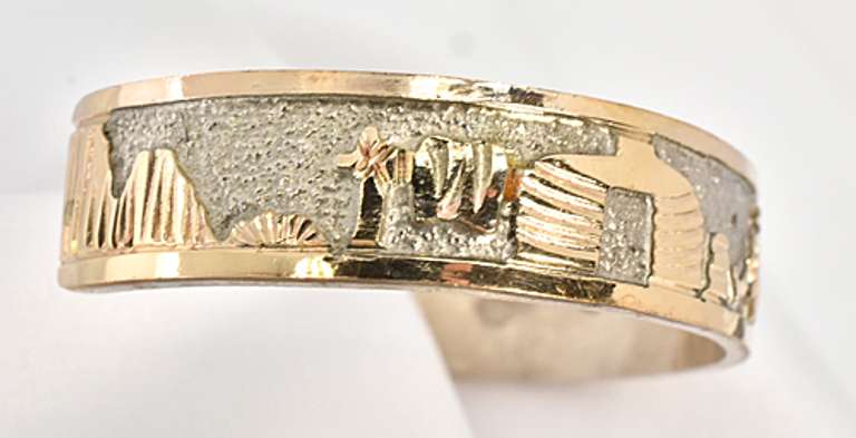 Joyful Two-Tone Cuff Bracelet in Sterling Silver