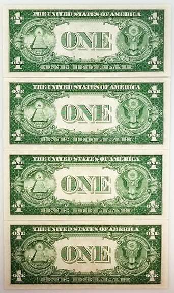 (4) Crisp Exceptional1935A $1 Silver Certificates-Consecutive!