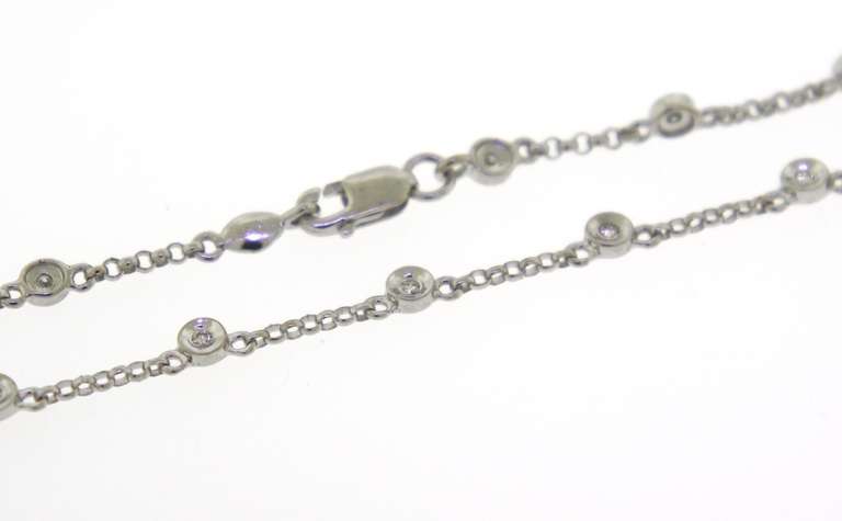 Amazing Bezel Set Diamond by the Yard Necklace