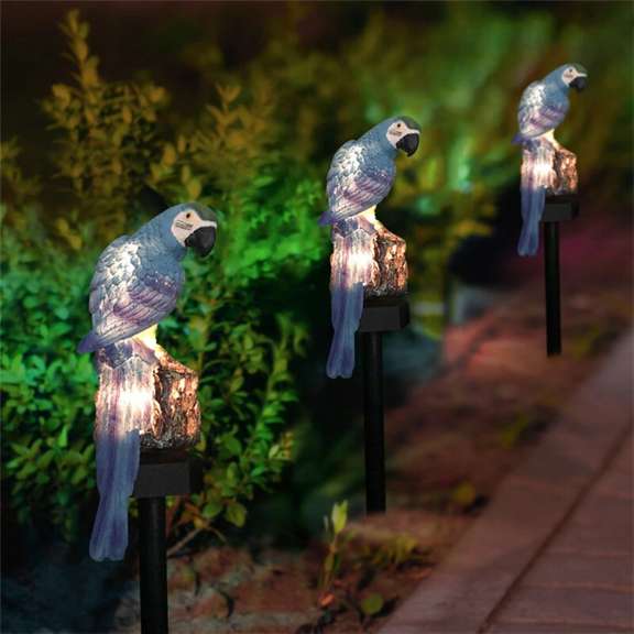 Solar Powered LED Parrot Lawn Light Waterproof