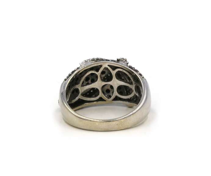 Stylishly Unique 14kt WG Black & White Diamond Pave Ring