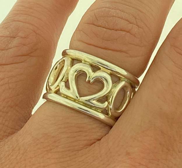 Sterling Silver Love Wide Ring