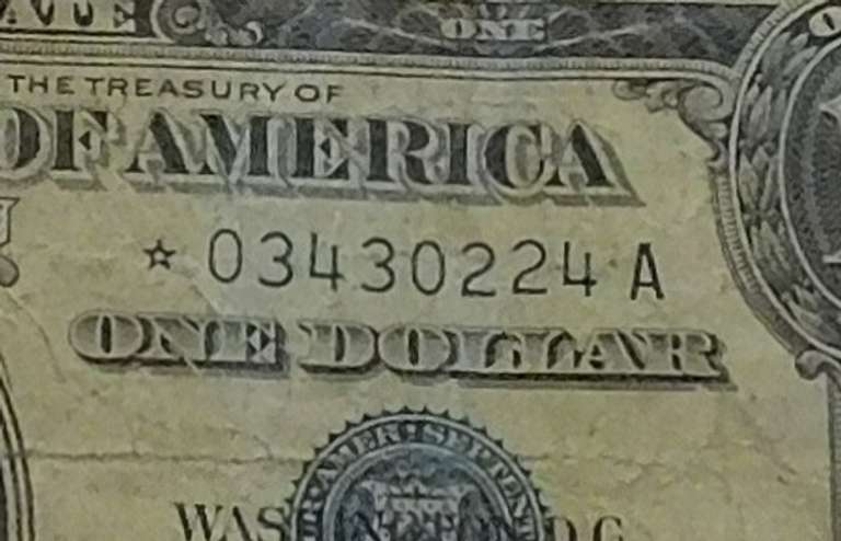 1957-A $1.00 Silver Cert, Star Note, circ