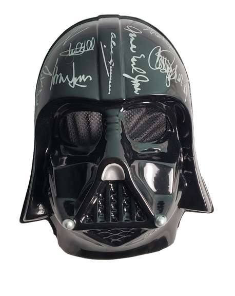 Star Wars Cast Facsimile Autographed Darth Vader Mask