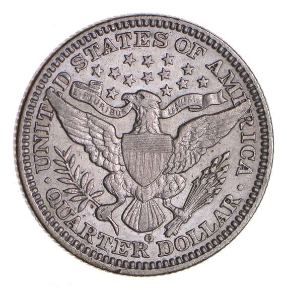 1903-O Barber Head Silver Quarter - Circulated