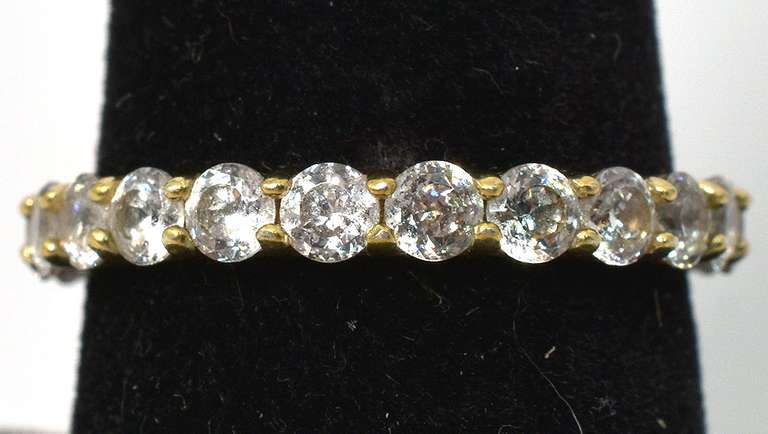 Sterling Silver Vermeil White Stone Ring