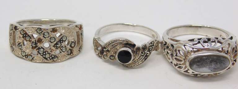 Group Lot of 5 Sterling Silver Rings