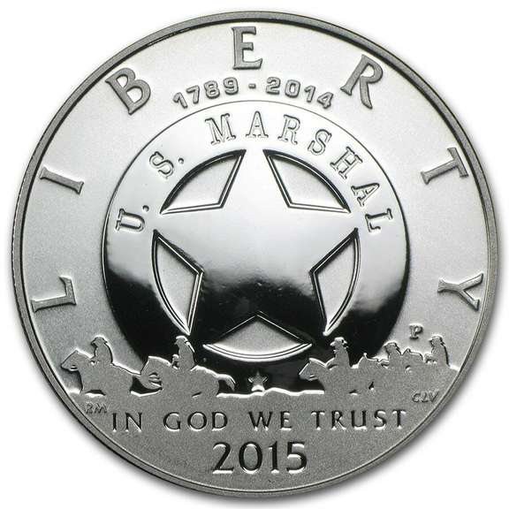 2015 United States Marshals Service 225th Anniversary Commemorative Proof Silver Dollar