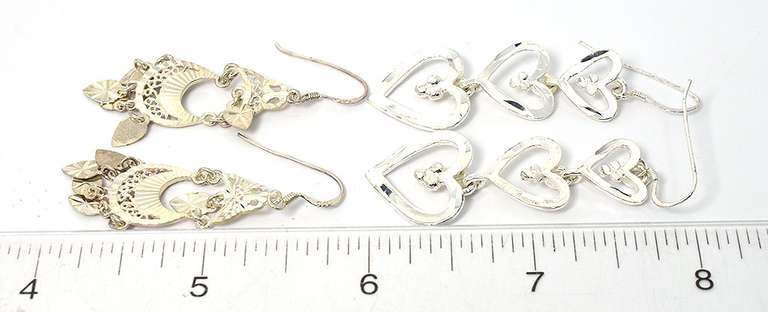 Lot of 2 Pairs of Sterling Silver Earrings