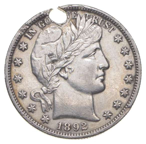 1892 Barber Half Dollar - Holed