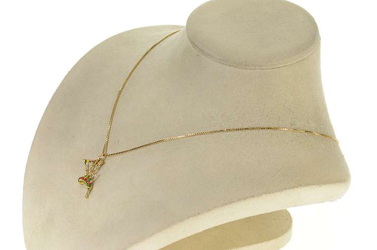 9K Yellow Gold Ornate Enamel Scottish Bagpipe Instrument Charm/Pendant