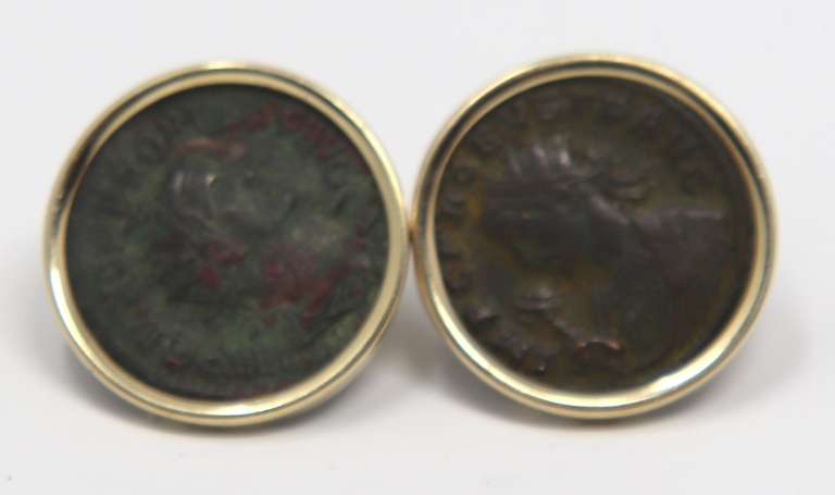 Ancient Bronze Coin Earrings