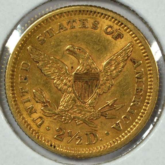 Scarce 1861 $2.50 Liberty Gold Piece. Civil War issue
