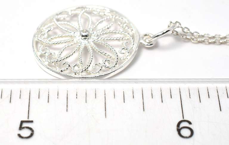 Sterling Silver Necklace with Lotus Pendant
